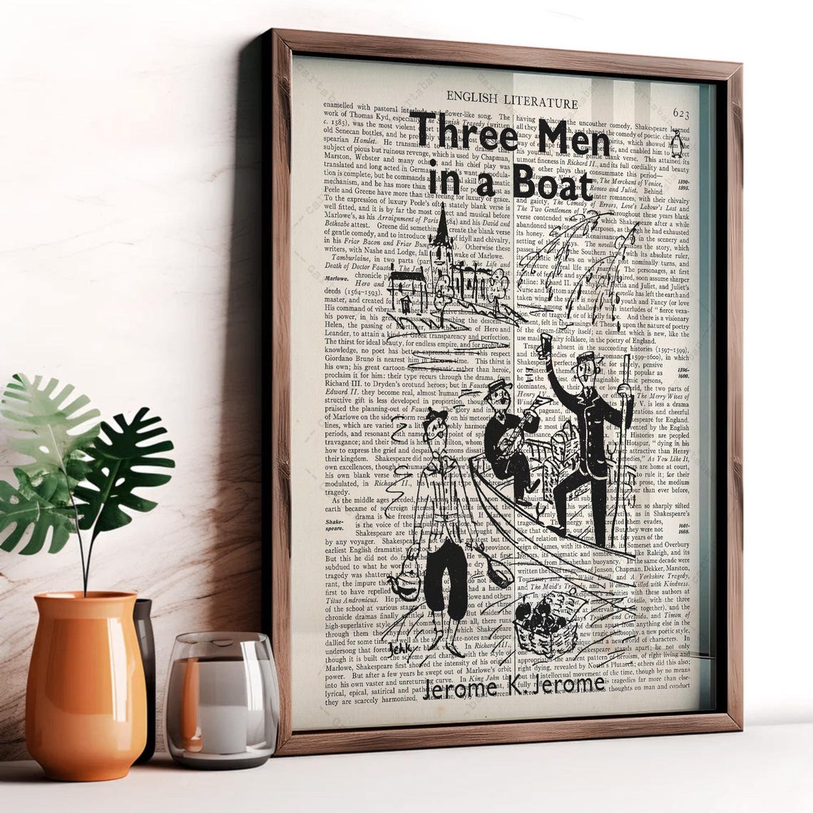 Jerome K Jerome Three Men In A Boat Vintage Book Page Art Print Poster - Image 3