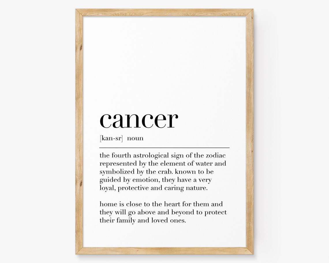 Cancer Cancer Poster Cancer Definition Print Cancer Wall Decor Gift For Cancer Dictionary Poster Cancer Quote Poster