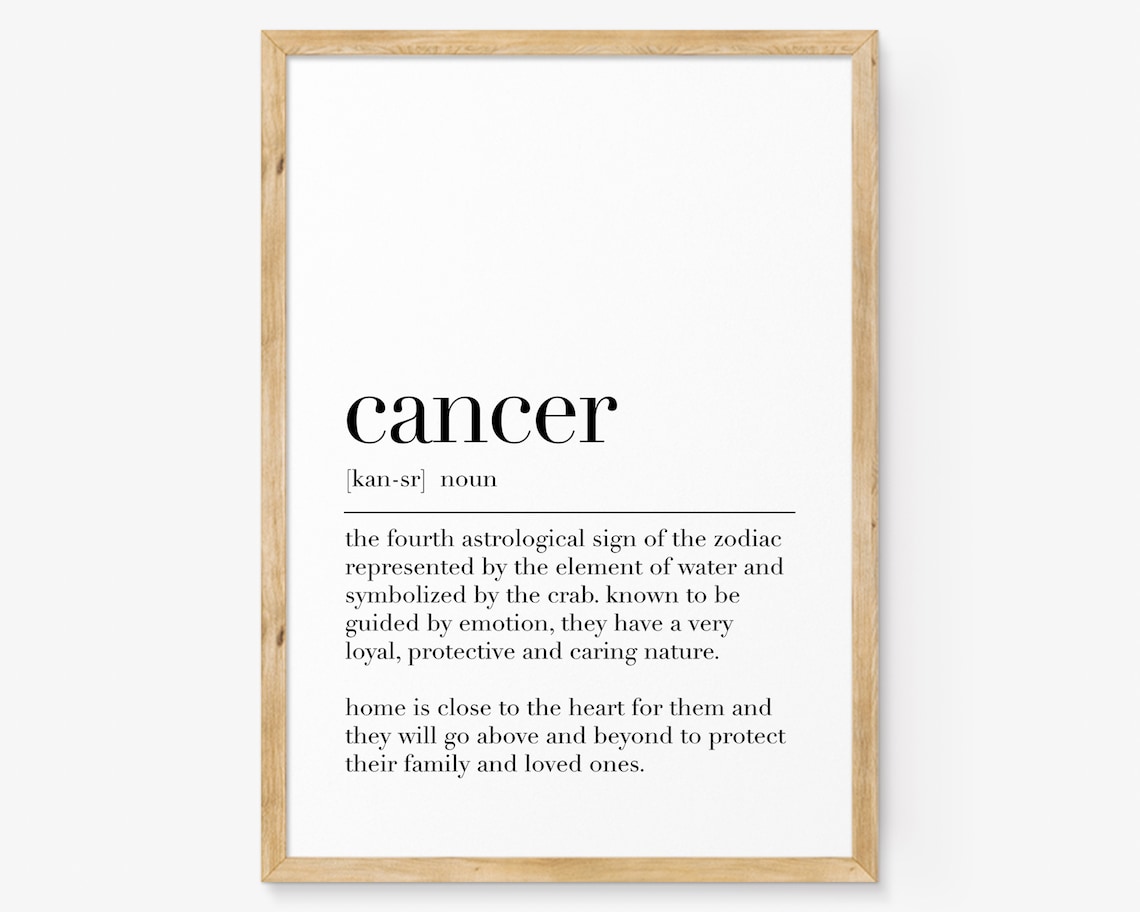 Cancer Zodiac Sign Definition Astrology Star Sign Crab Poster