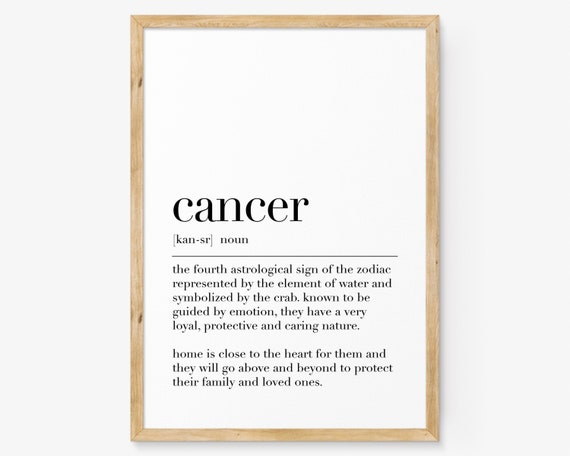 Cancer Cancer Poster Cancer Definition Print Cancer Wall Decor Gift For Cancer Dictionary Poster Cancer Quote Poster