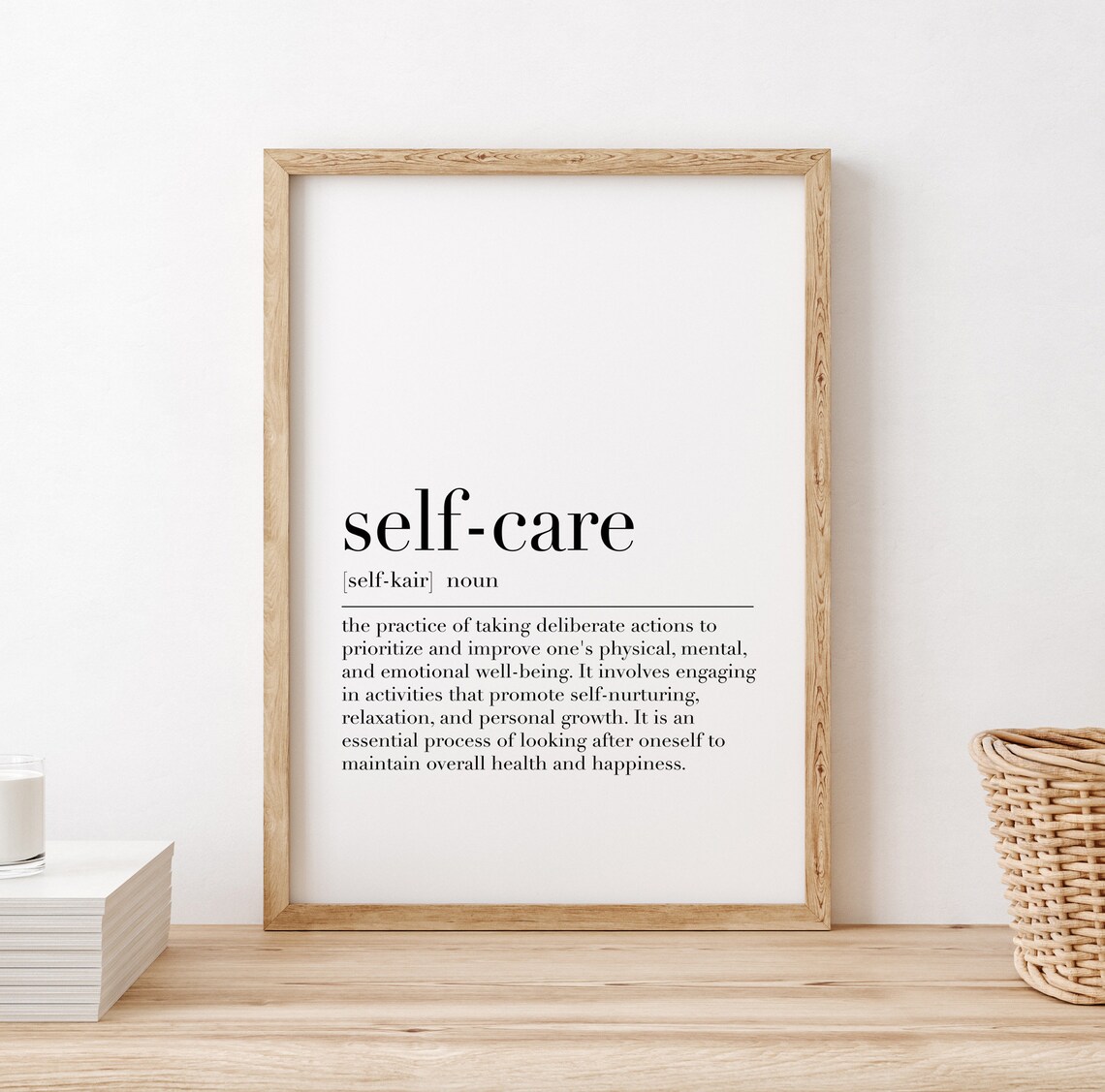 Self Care Definition Art Print, Mental Health Quote - Image 2