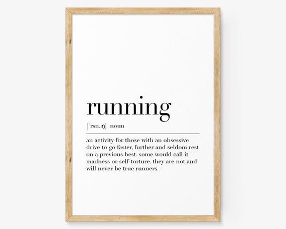 Running Poster Running Definition Print Athletics Art Runner Gifts Quote Wall Decor Running Lover Gifts Wall Art