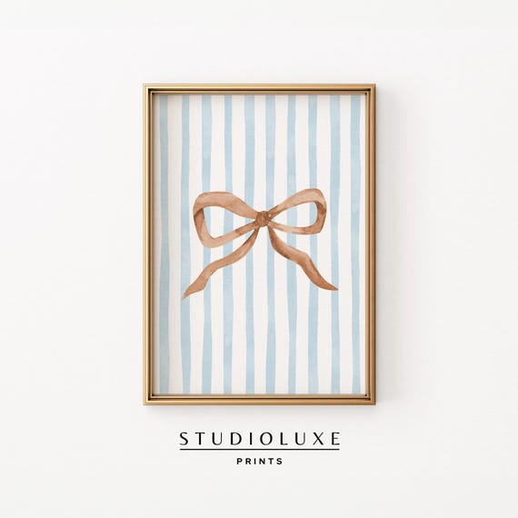 Beige Bow Wall Art Coquette Room Decor Preppy Trendy Apartment Coastal Granddaughter Cute Nursery