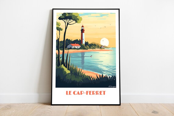Handmade Cap Ferret Poster Wall Art Retro Travel Framed Birthday Home Made Decor Gift Vector Illustration Print Painting Custom
