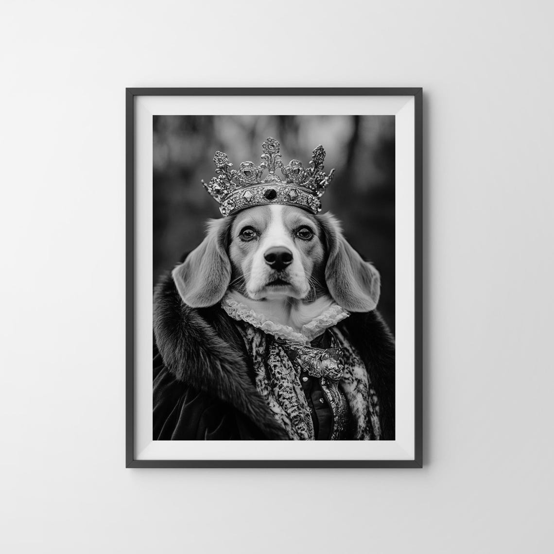 Beagle Wearing Crown Royal Portrait Funny Dog Wall Decor Poster - Image 3