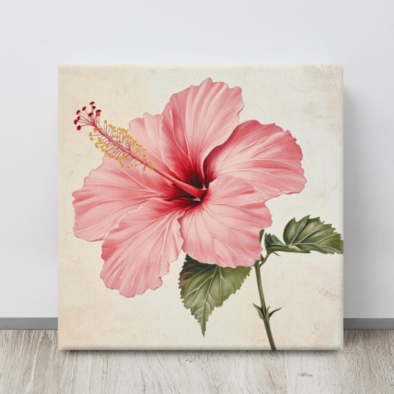 Hibiscus Flower Print Wall Art Hibiscus Painting Print Tropical Wall Art Tropical Flower Art Hibiscus Flower Art