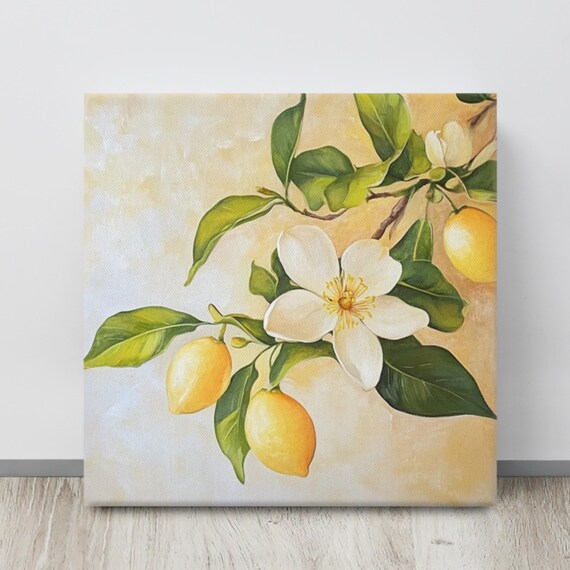 Lemon Blossom Painting Print Kitchen Wall Art Lemon Blossom Print Wall Art Sun Room Wall Art Lemon Tree Art Print