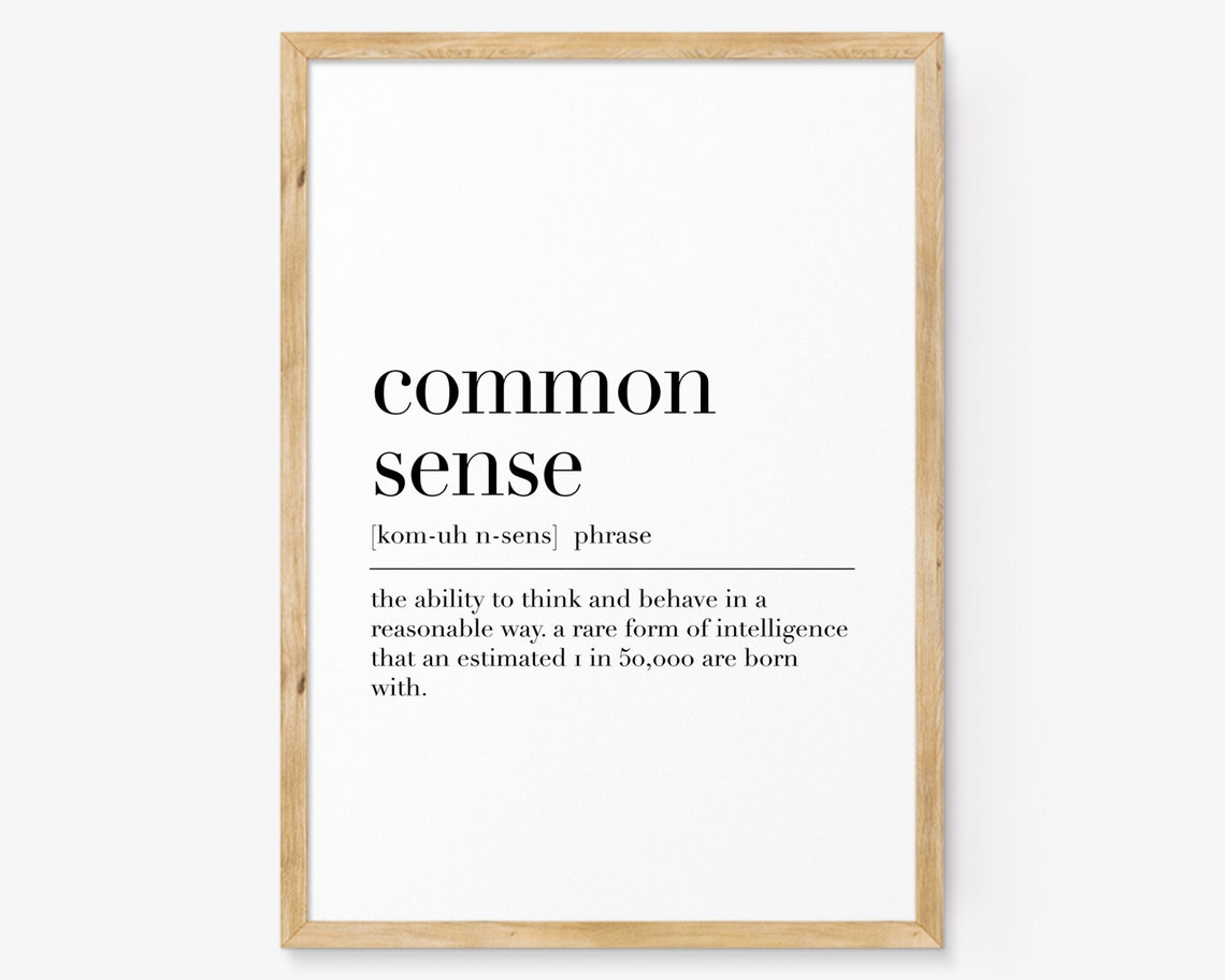 Common Sense Funny Dictionary Definition Witty Office Wisdom Poster