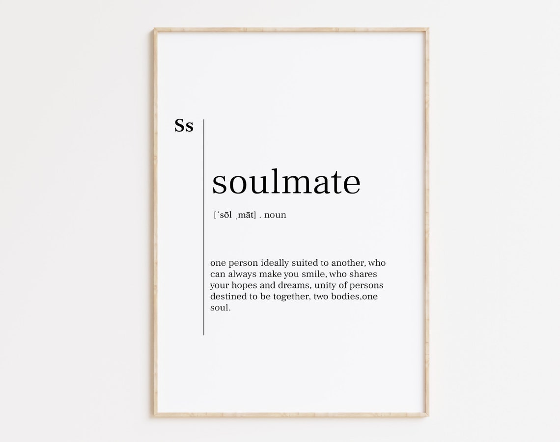 Soulmate Dictionary Definition Romantic Love Typography Quote Poster