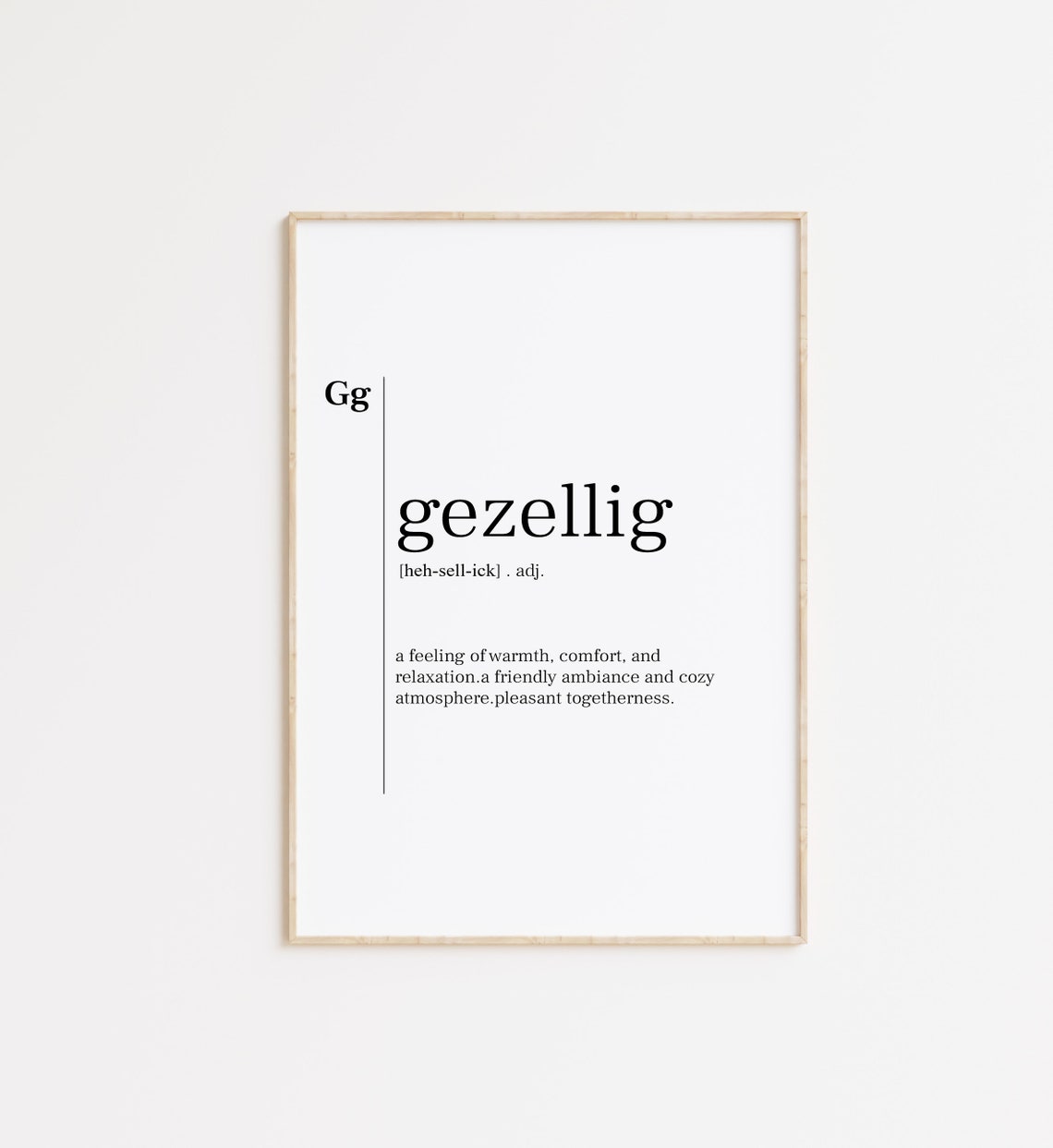 Gezellig Adjective Definition Dutch Cozy Togetherness Quote Poster