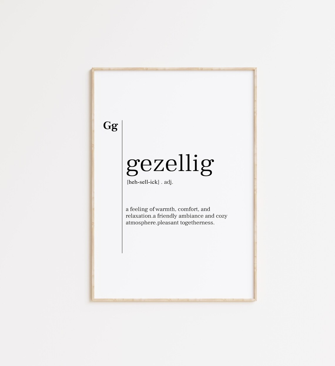 Gezellig Gezellig Print Gezellig Poster Gezellig Definition Definition Print Definition Poster Gezellig Wall Art Dictionary Print
