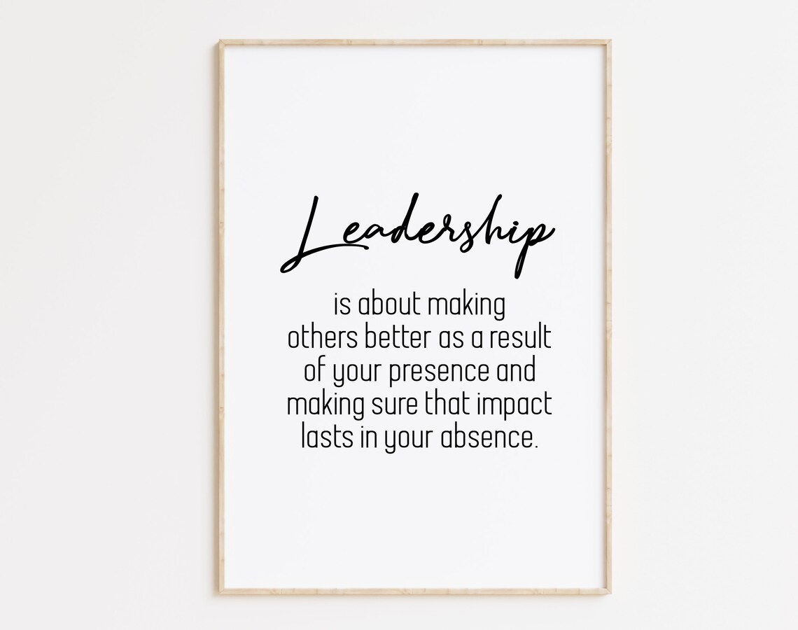 Leadership Quote Poster Inspirational Office Decor Motivational