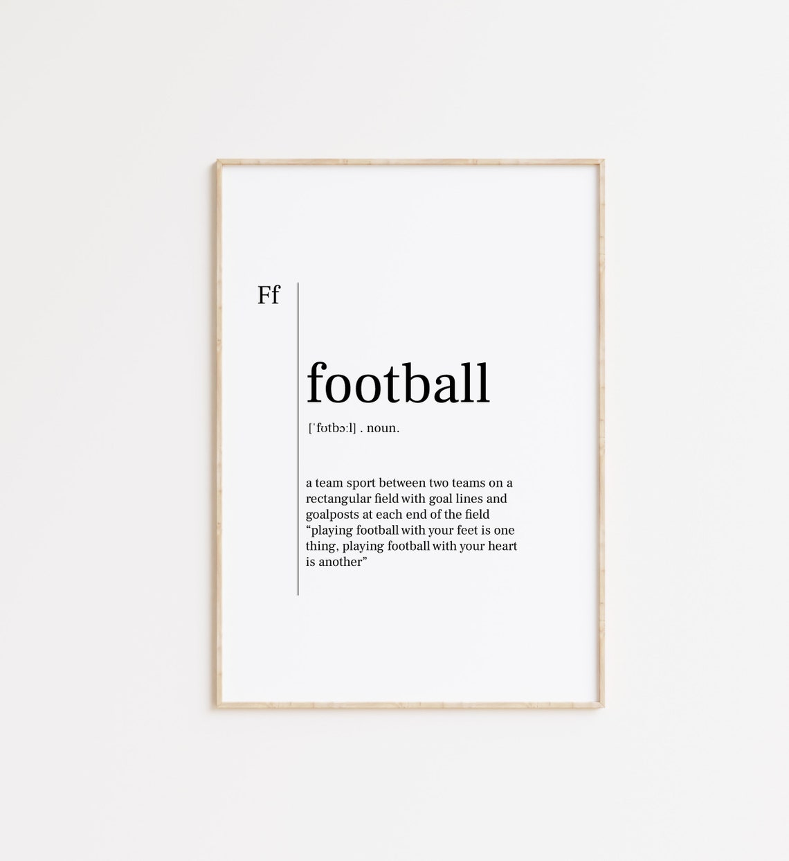 Football Definition Poster Football Prints Bedroom Wall Art Football Boys Room Prints Footballer Gifts Football Decor Football Poster