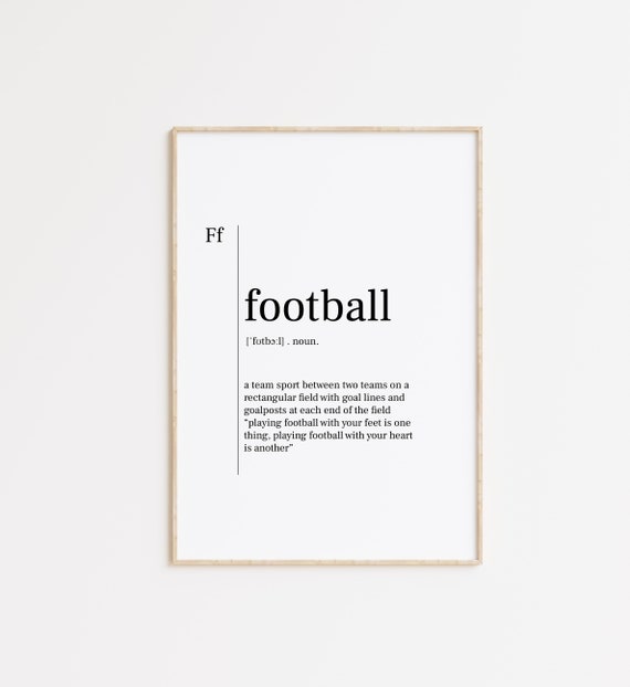 Football Definition Poster Football Prints Bedroom Wall Art Football Boys Room Prints Footballer Gifts Football Decor Football Poster