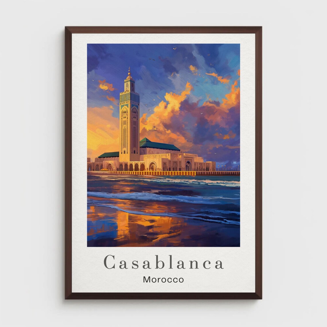 Casablanca Vintage Morocco Travel Poster