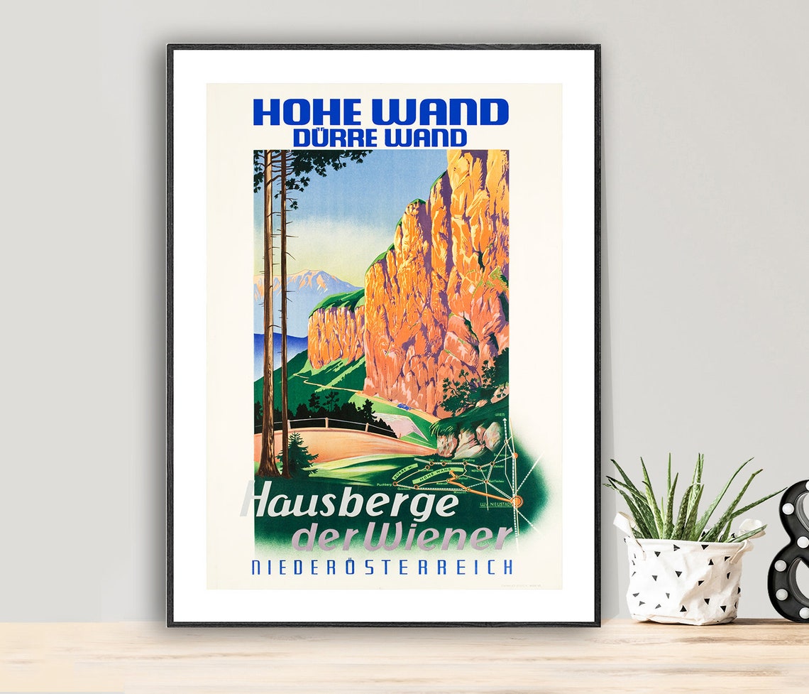 Hohe Wand Durre Wand Vienna Alps Vintage Austrian Poster Art