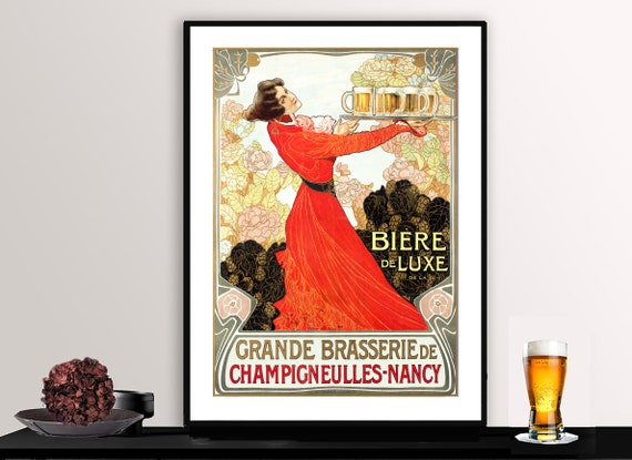 Grande Brasserie De Champigneulles Nancy Vintage Fooddrink Poster Beverage Art Bar Decor Gift Idea
