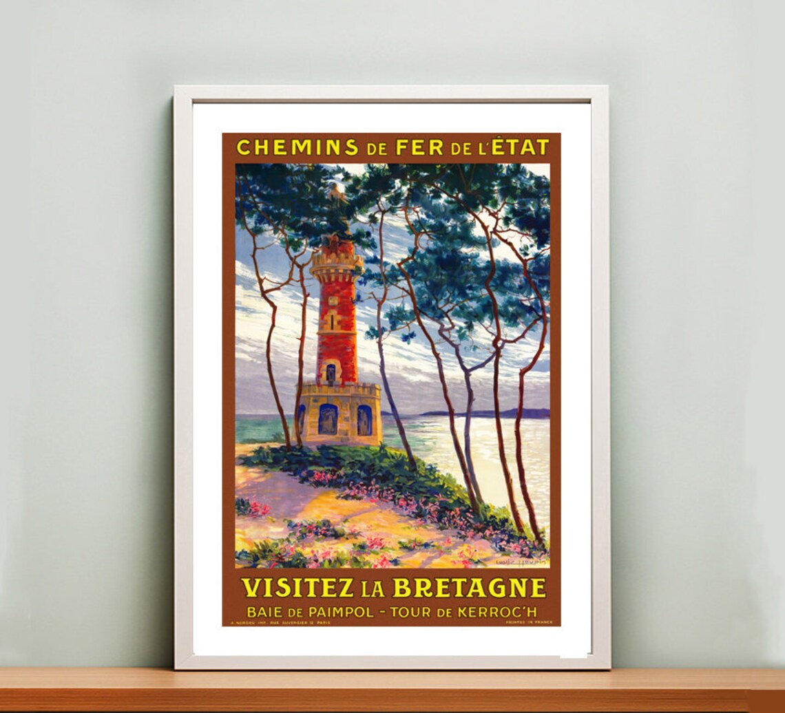 Visitez la Bretagne Baie de Paimpol Tour de Kerroc'h Travel Poster - Image 2
