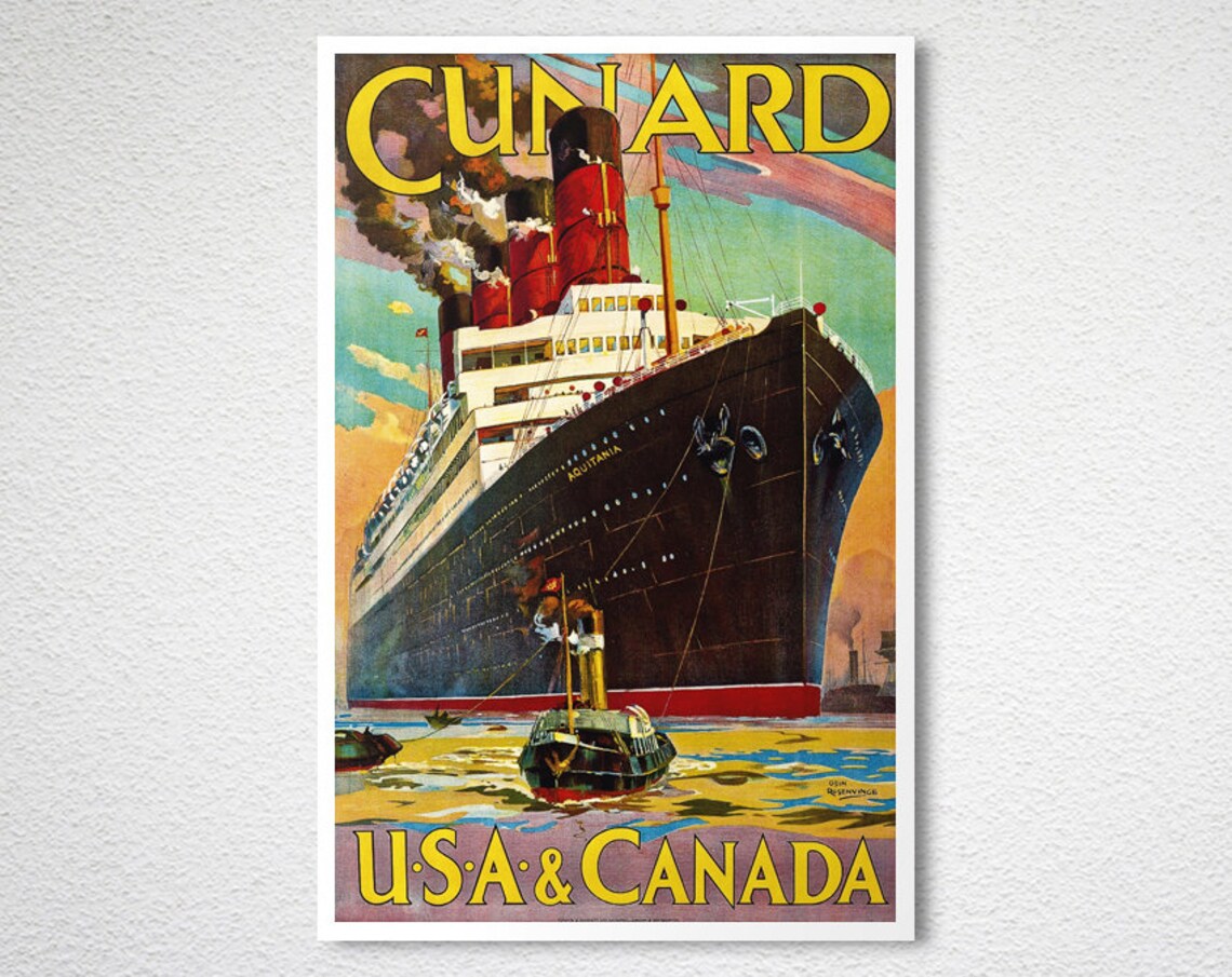 Cunard USA Canada Vintage Travel Poster Art Print - Image 2