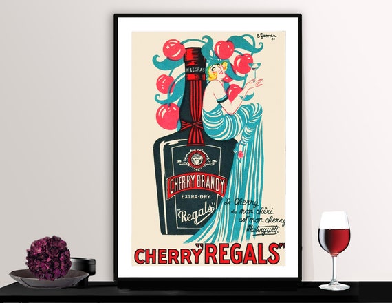 Cherry Regals Mistinguett Vintage Fooddrink Poster Poster Paper Or Print