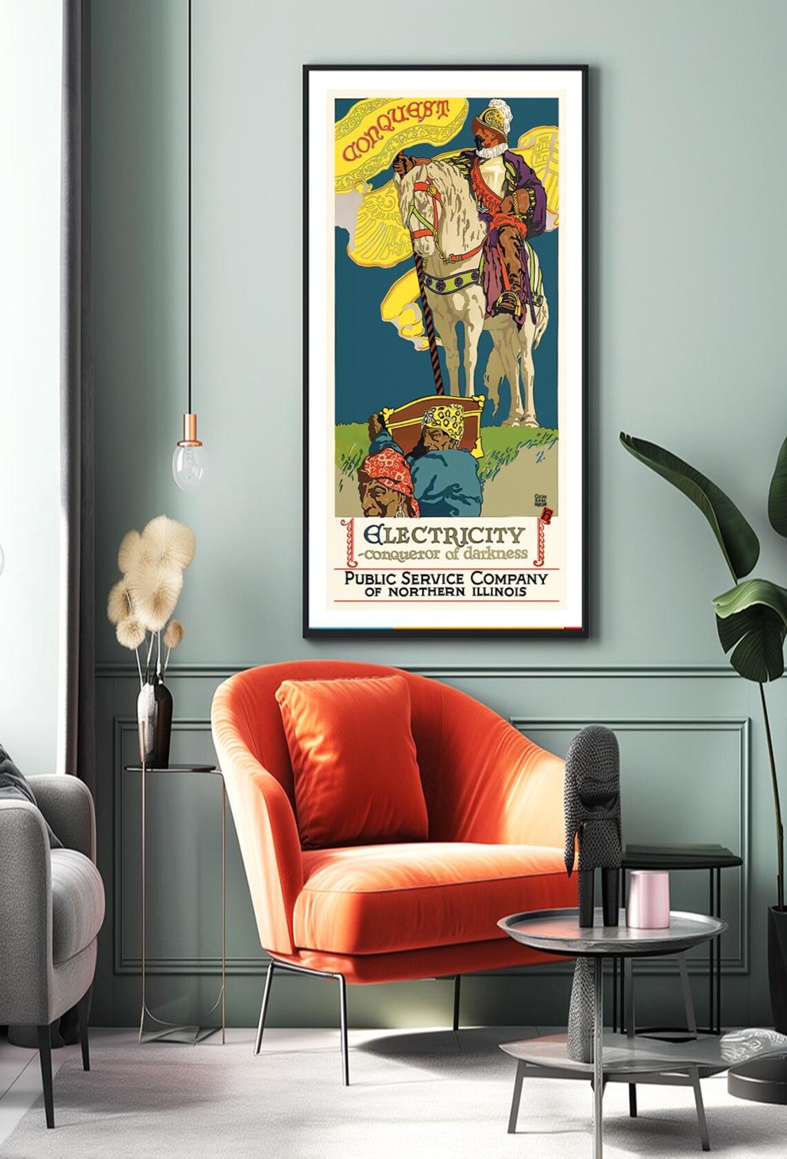 Electricity Conqueror Of Darkness Vintage Science Poster - Image 2