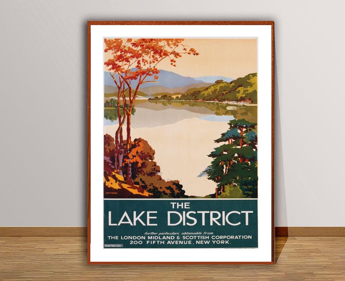 The Lake District Autumn Trees London Midland Scottish Vintage Poster - Image 3