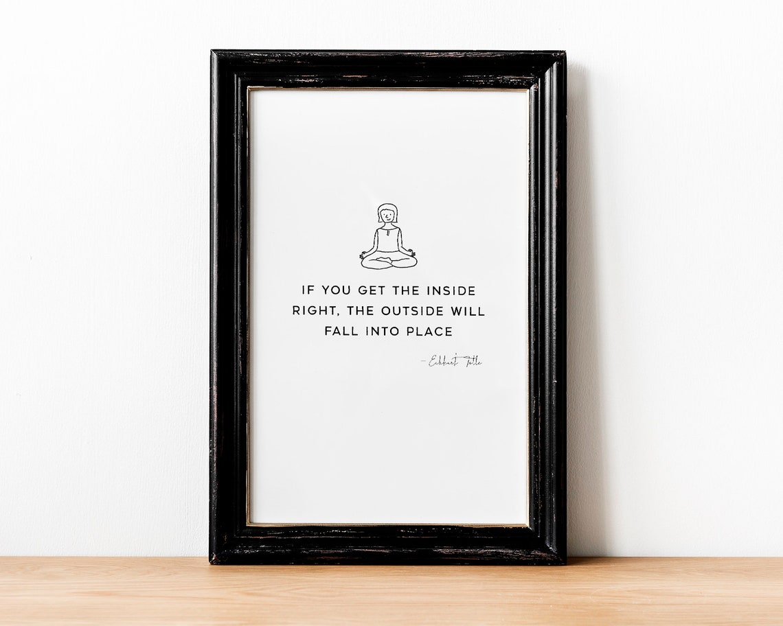 Eckhart Tolle Inside Right Mindful Quote Meditation Yoga Print - Image 4