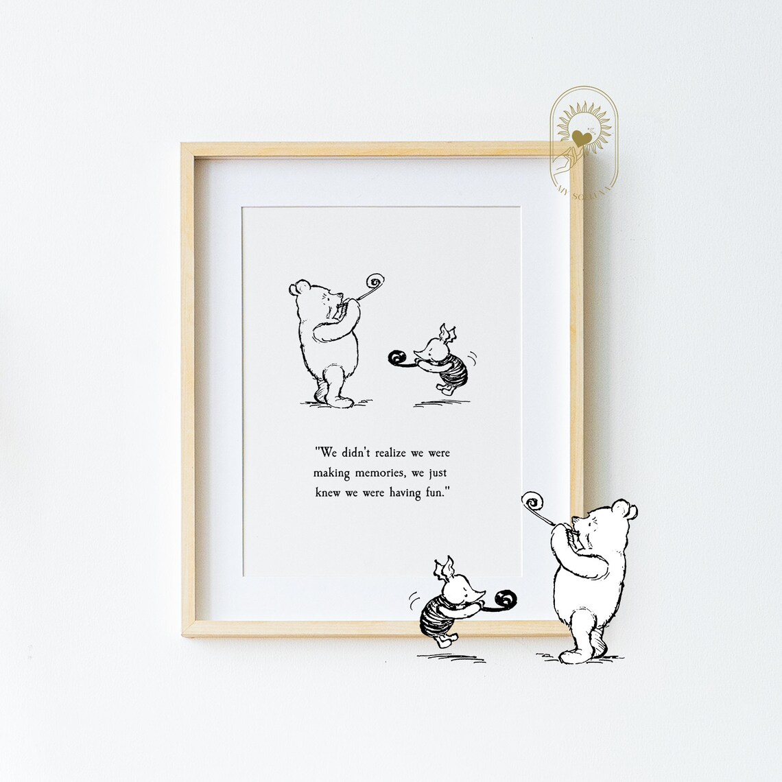 Winnie the Pooh Party Memories Fun Classic Story Quote Print
