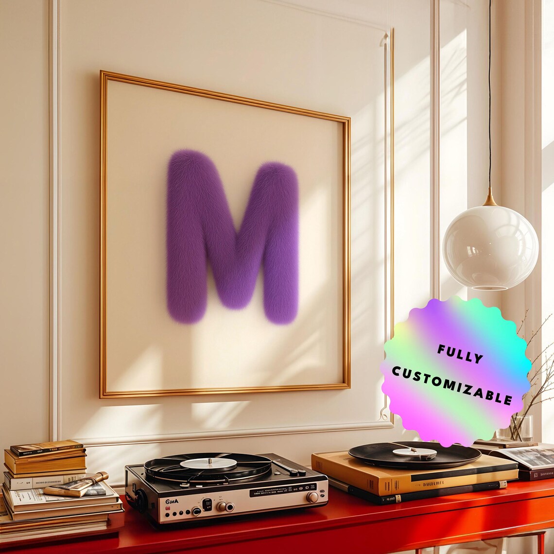 Custom Letter Wall Art, Modern Typography Poster