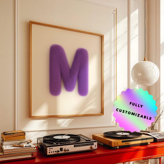 Custom Letter Wall Art, Modern Typography Poster