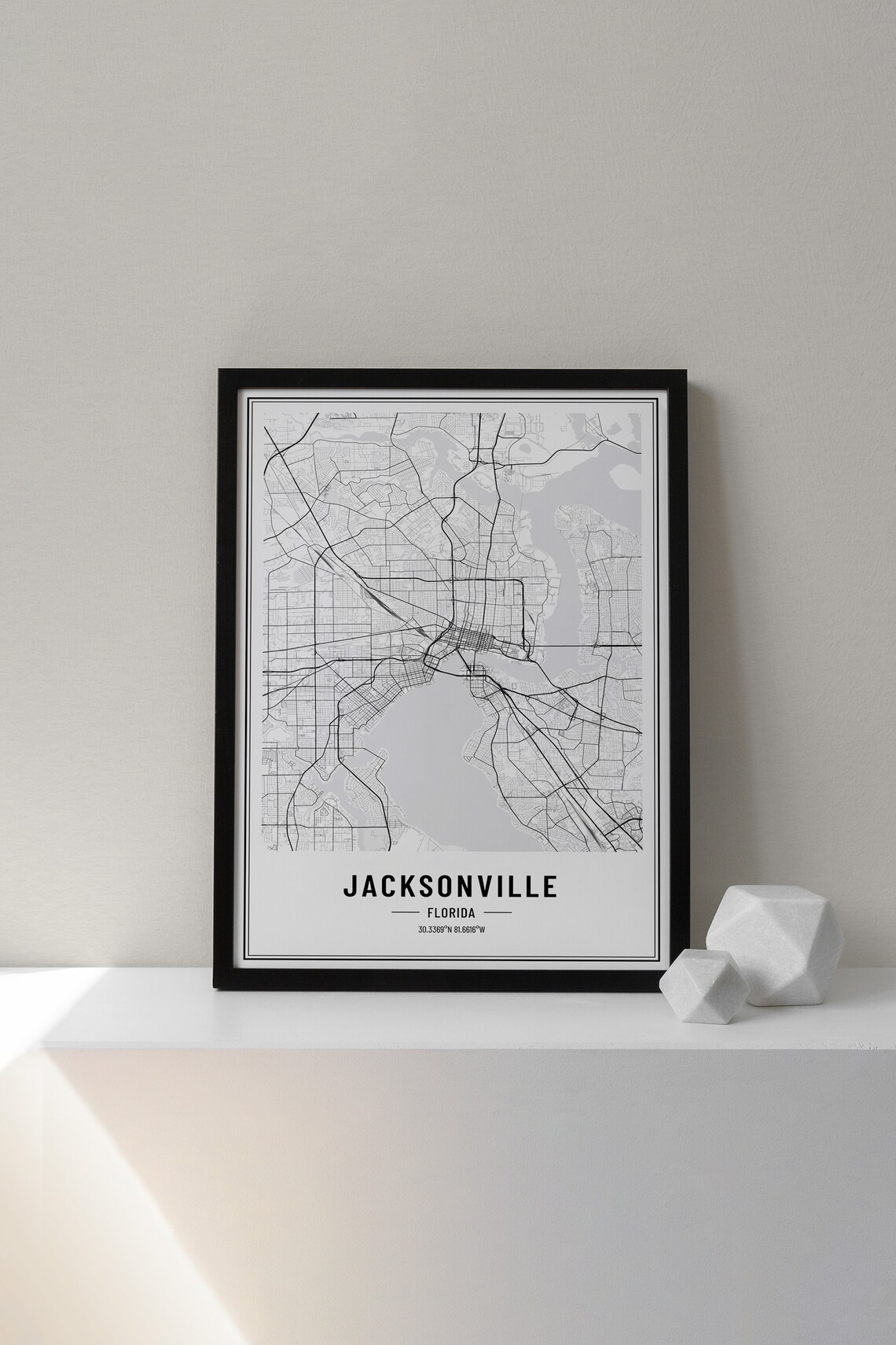 Jacksonville Florida Map Print, City Coordinates - Image 3
