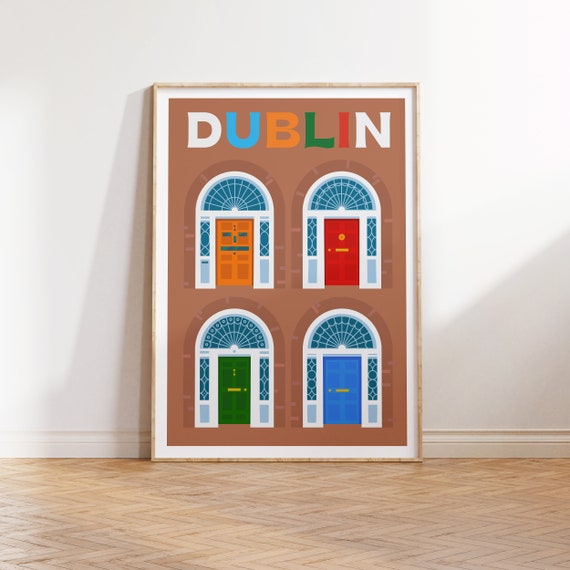 Dublin Ireland Travel Poster Dublin Travel Print Dublin Ireland Travel Print Dublin Wanderlust Poster Illustration Art