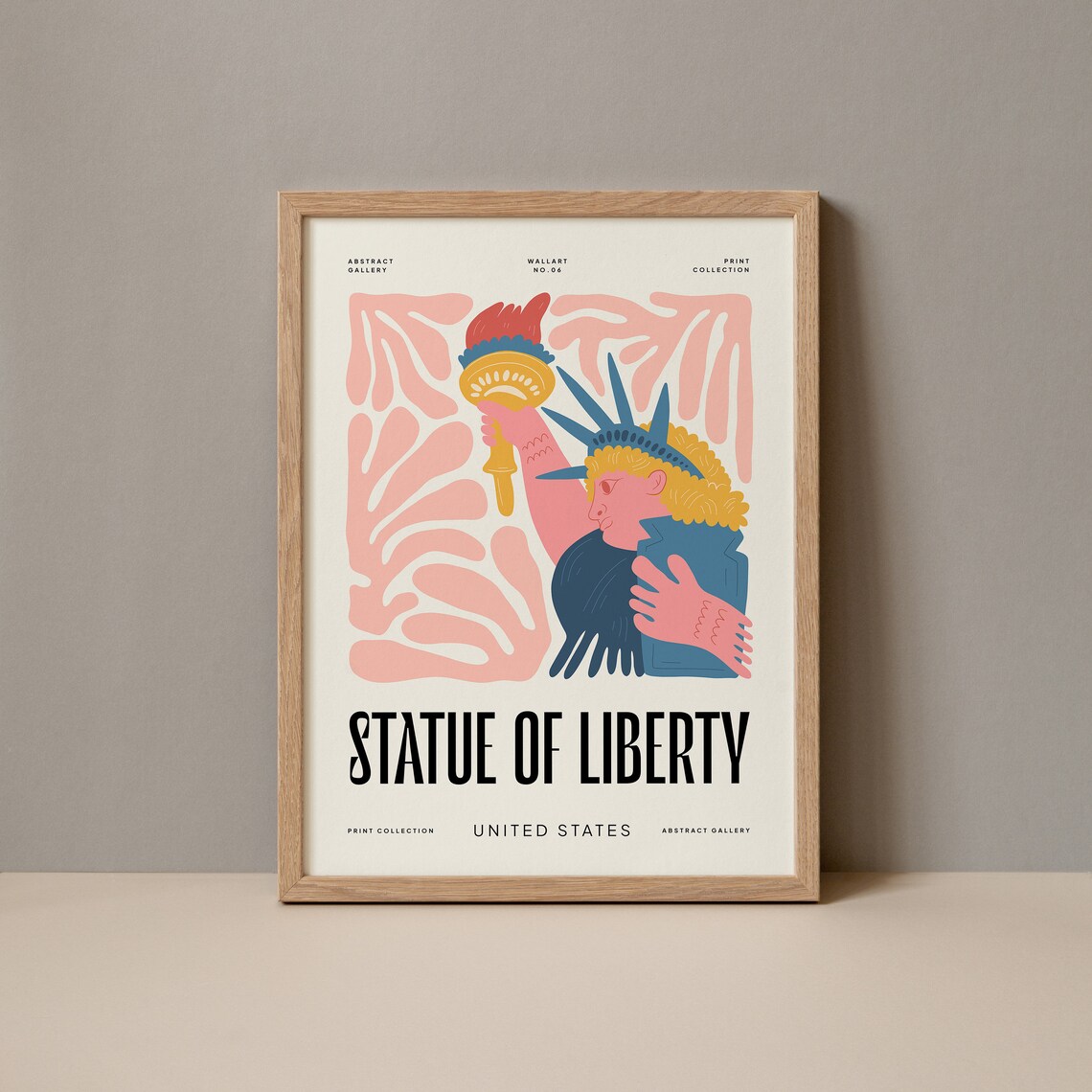 Statue of Liberty Abstract Floral Art Wall Poster New York Gift