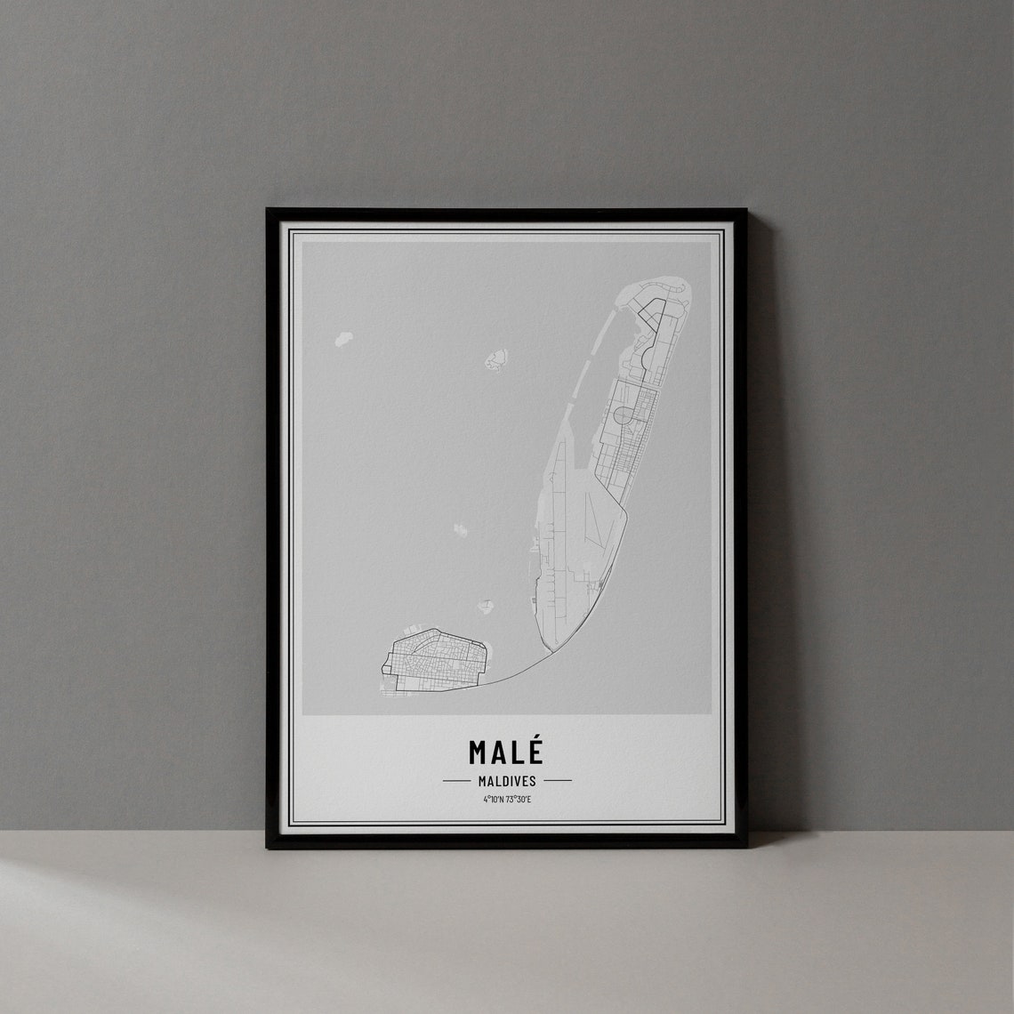 Male Maldives Map Print Male Maldivesmap Poster Male Maldives Map Wall Art Male Road Map Male Maldives Art Print City Poster