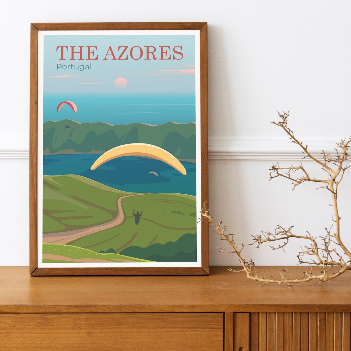 The Azores Portugal Travel Poster The Azores Portugal Wall Art Travel Print The Azores Wanderlust Poster The Azores Travel Illustration - Image 4