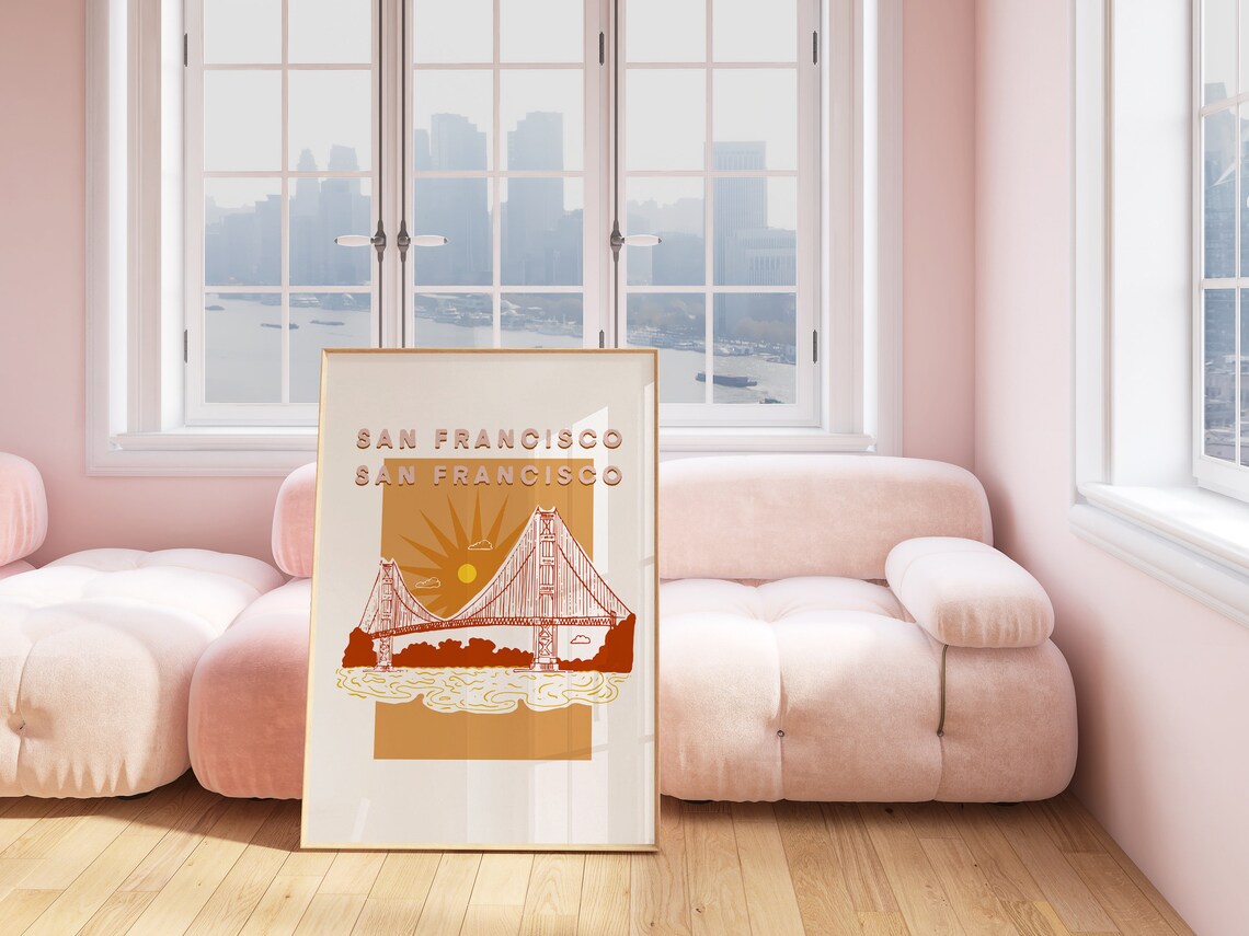 San Francisco Illustration Art Print, Colorful Travel Poster - Image 4