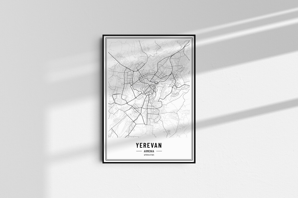 Yerevan Armenia Map Poster, City Coordinates - Image 4
