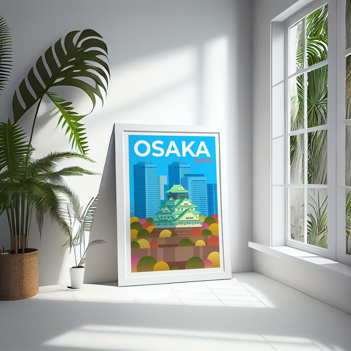 Osaka Japan Travel Poster Osaka Japan Gallery Wall Art Osaka Japan Travel Print Osaka Japan Wanderlust Poster Osaka Travel Illustration - Image 4