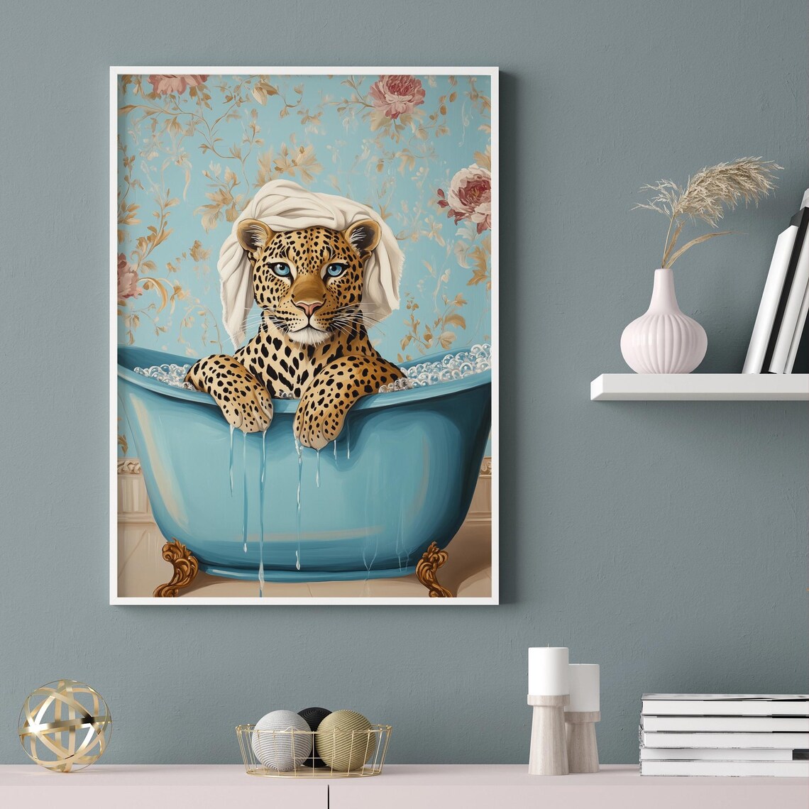 Luxury Leopard Bath Print Elegant Bathroom Wall Art Funny Animal Spa Poster Vintage Clawfoot Tub Decor Artwork - Image 5