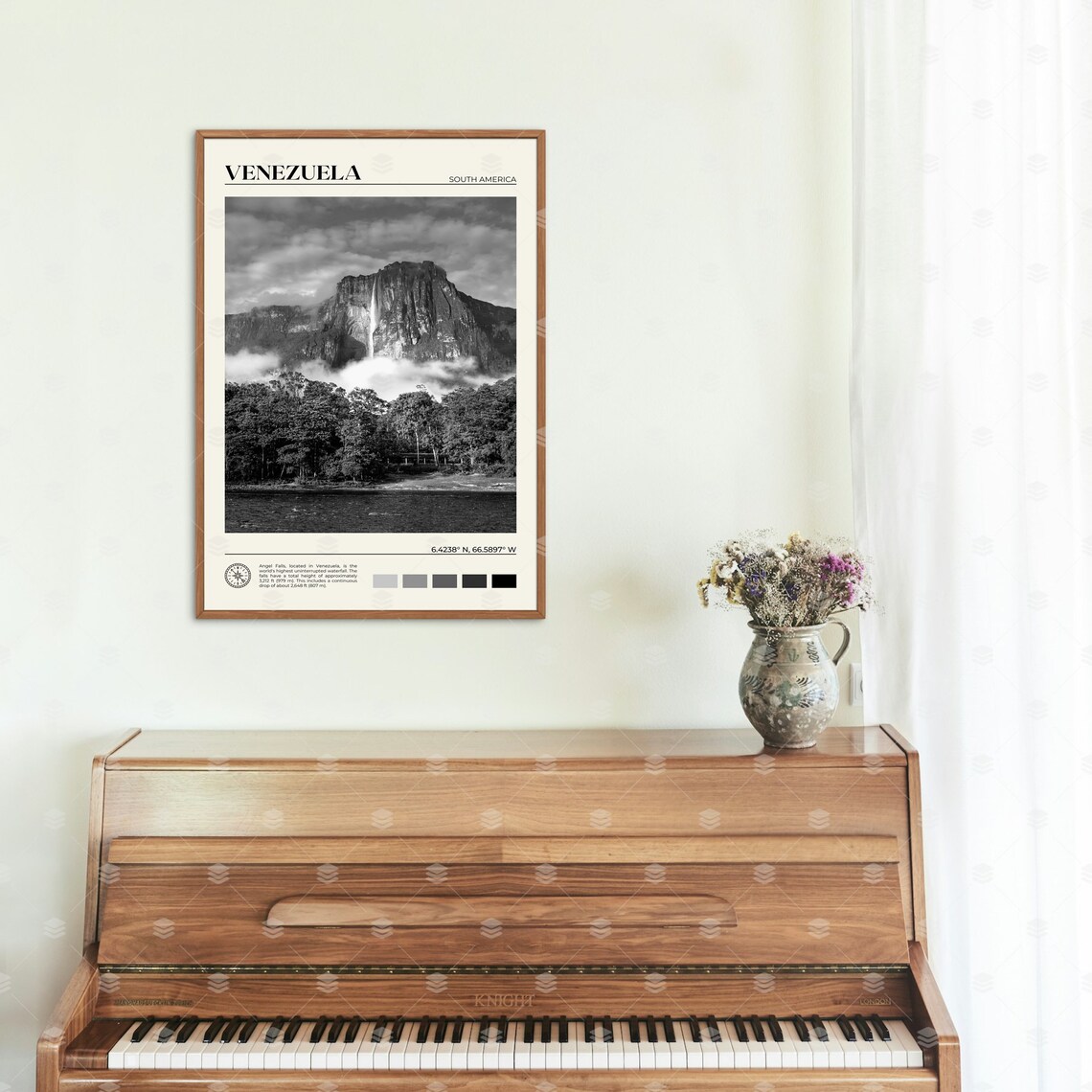 Venezuela Black and White Travel Poster Print - Image 3
