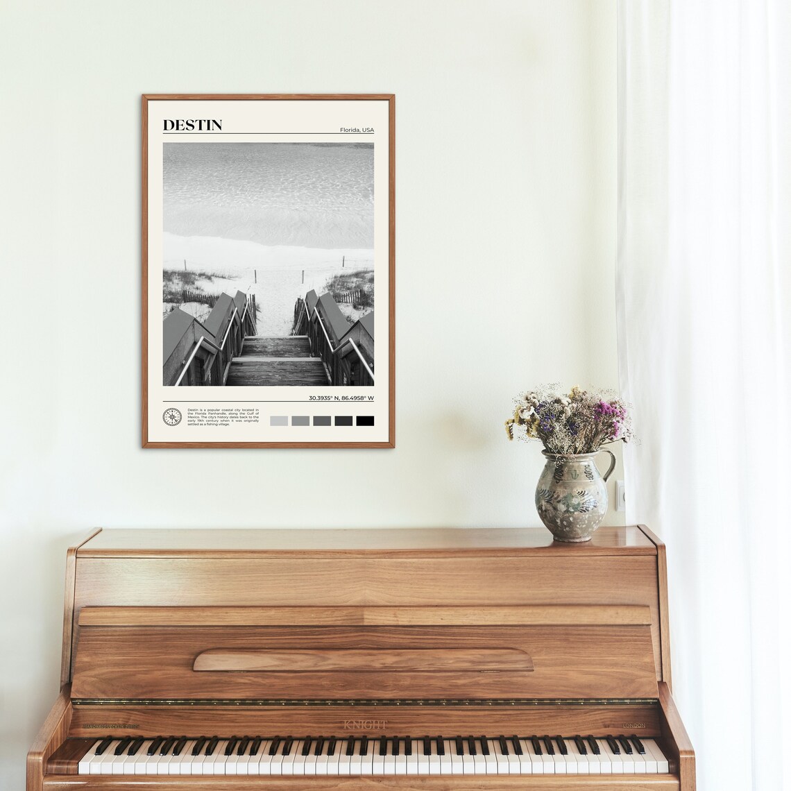 Black And White Destin Print Destin Wall Art Destin Poster Destin Photo Destin Poster Print Destin Wall Decor Florida Poster Print - Image 2