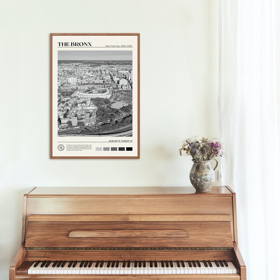 The Bronx Black And White Travel Poster Print - Image 3