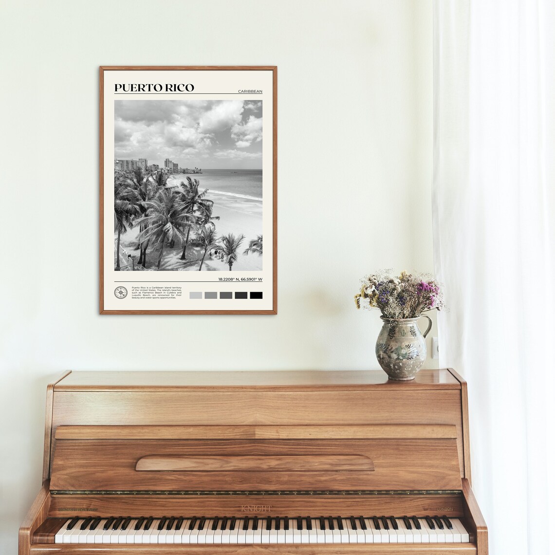 Black and White Puerto Rico Travel Poster Print - Image 2