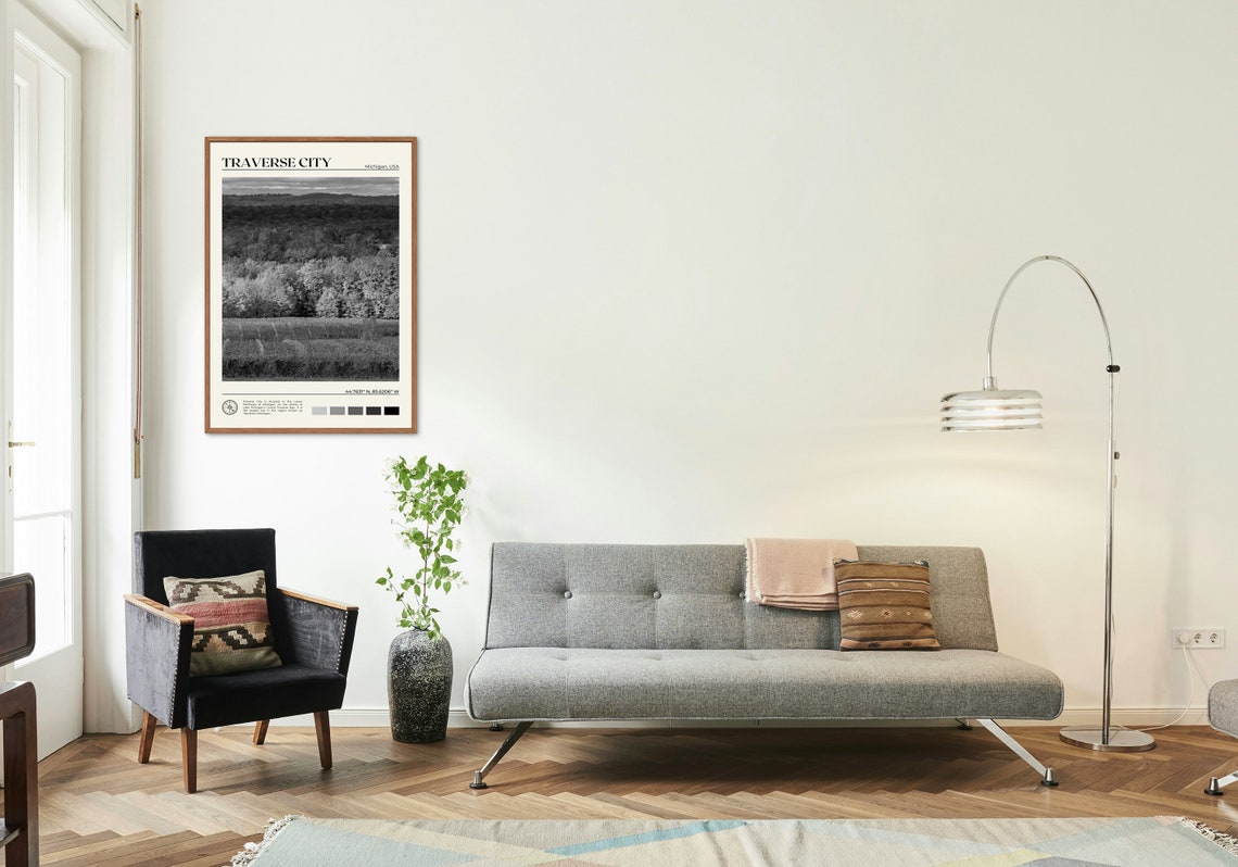 Black And White Traverse City Print Traverse City Wall Art Traverse City Poster Traverse City Photo Michigan Wall Decor Usa Poster - Image 3
