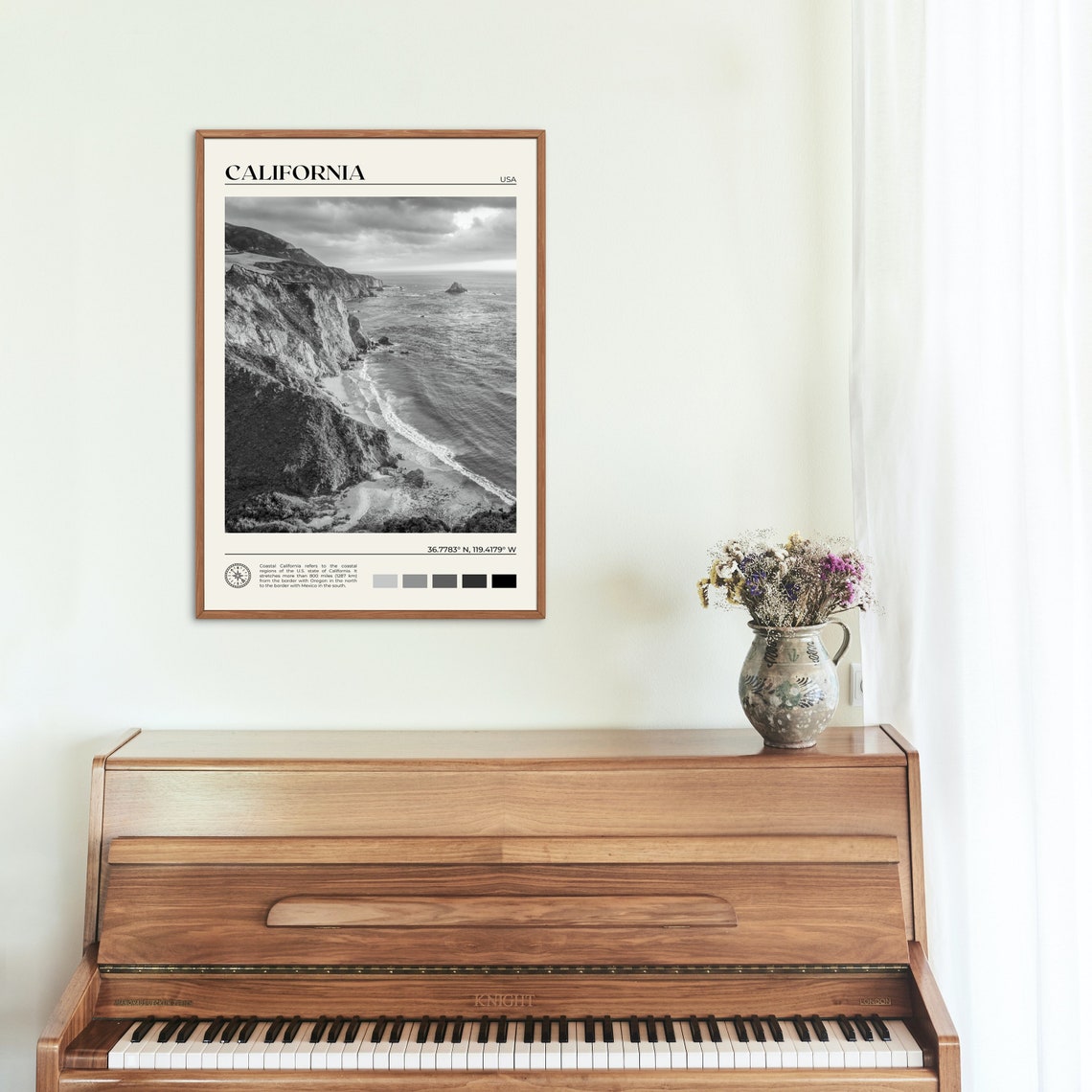 Black And White California Print California Wall Art California Poster California Photo California Poster Print California Decor - Image 2