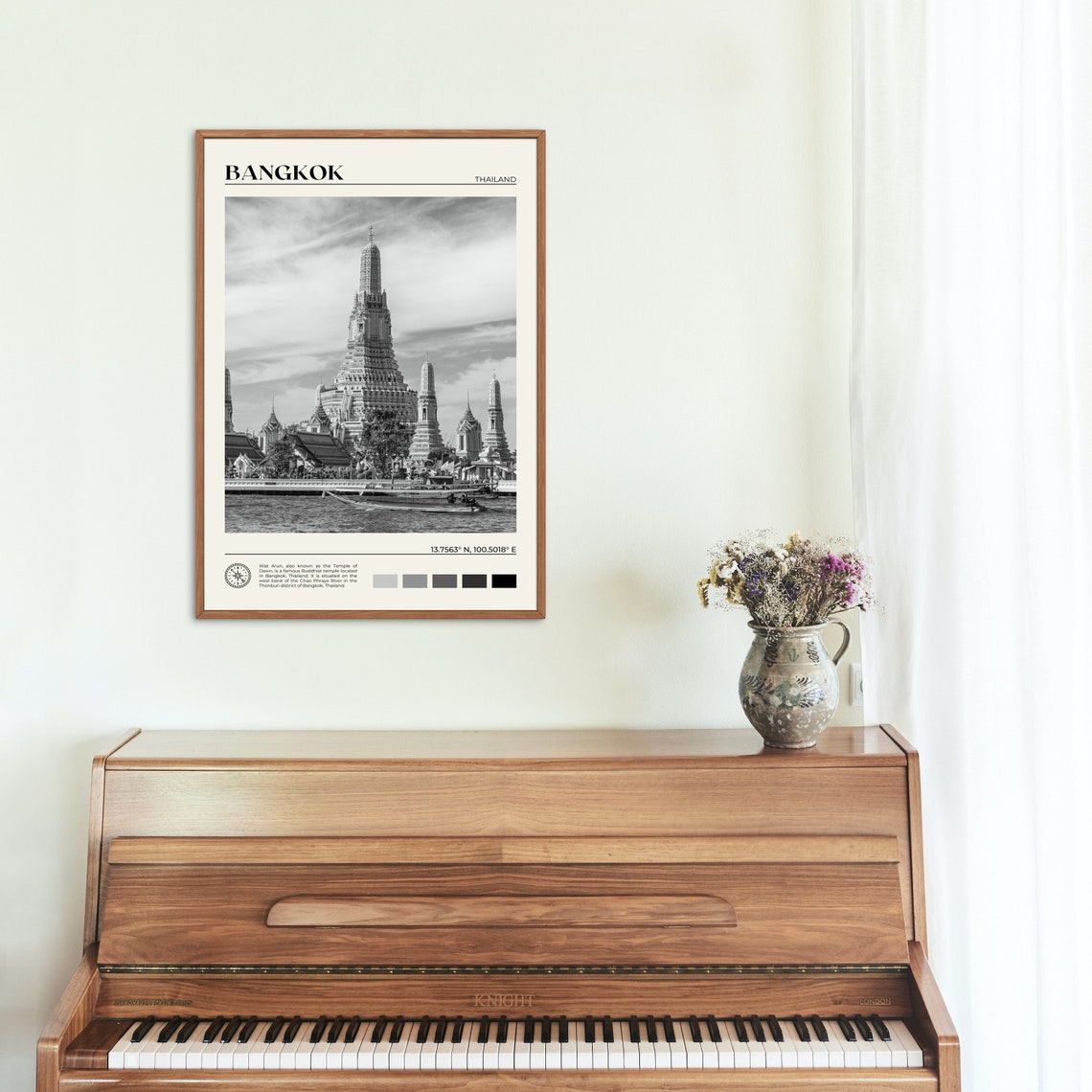 Black And White Bangkok Print Bangkok Wall Art Bangkok Poster Bangkok Photo Bangkok Poster Print Bangkok Wall Decor Thailand Print - Image 2