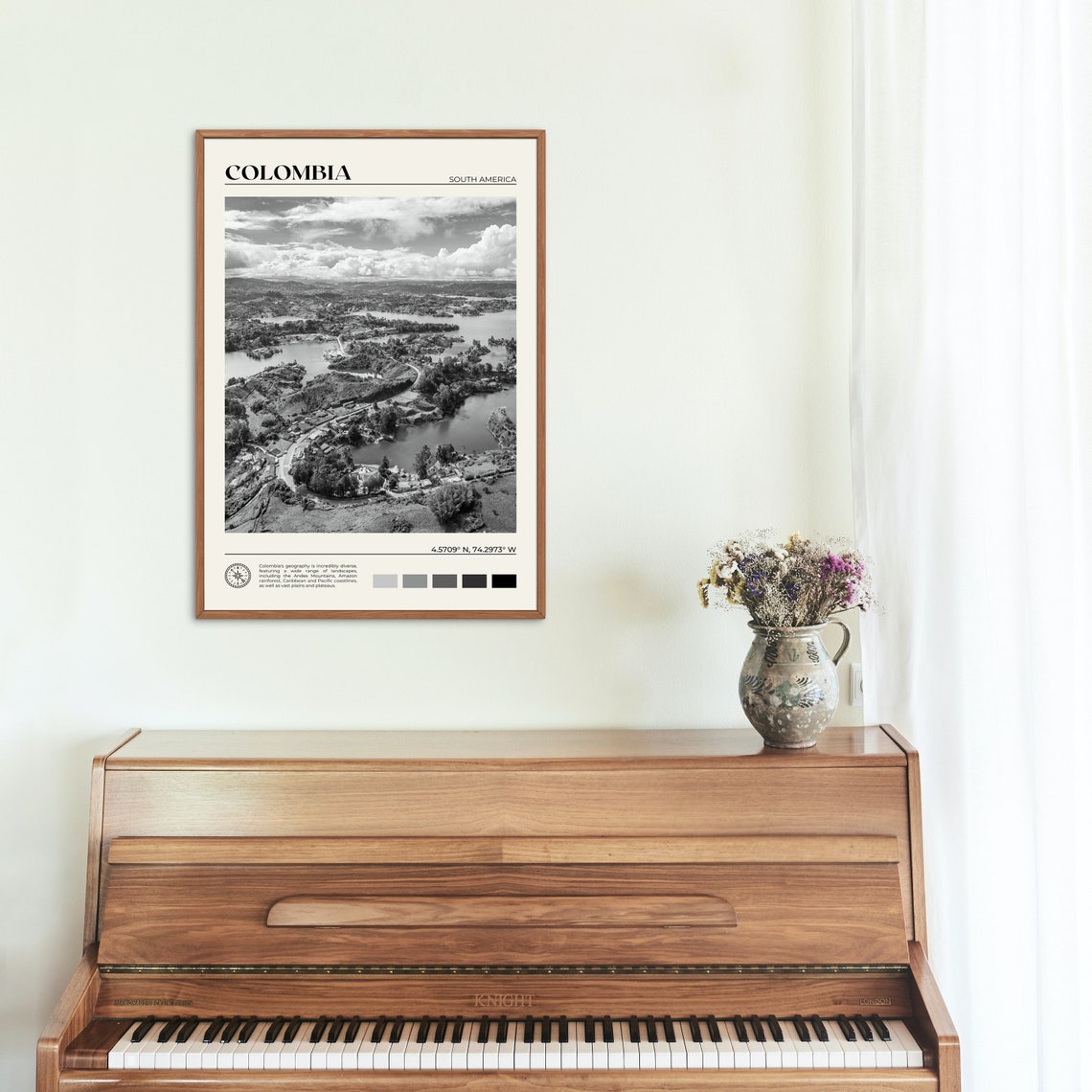 Black And White Colombia Print Colombia Wall Art Colombia Poster Colombia Photo Colombia Poster Print Colombia Decor South America - Image 2