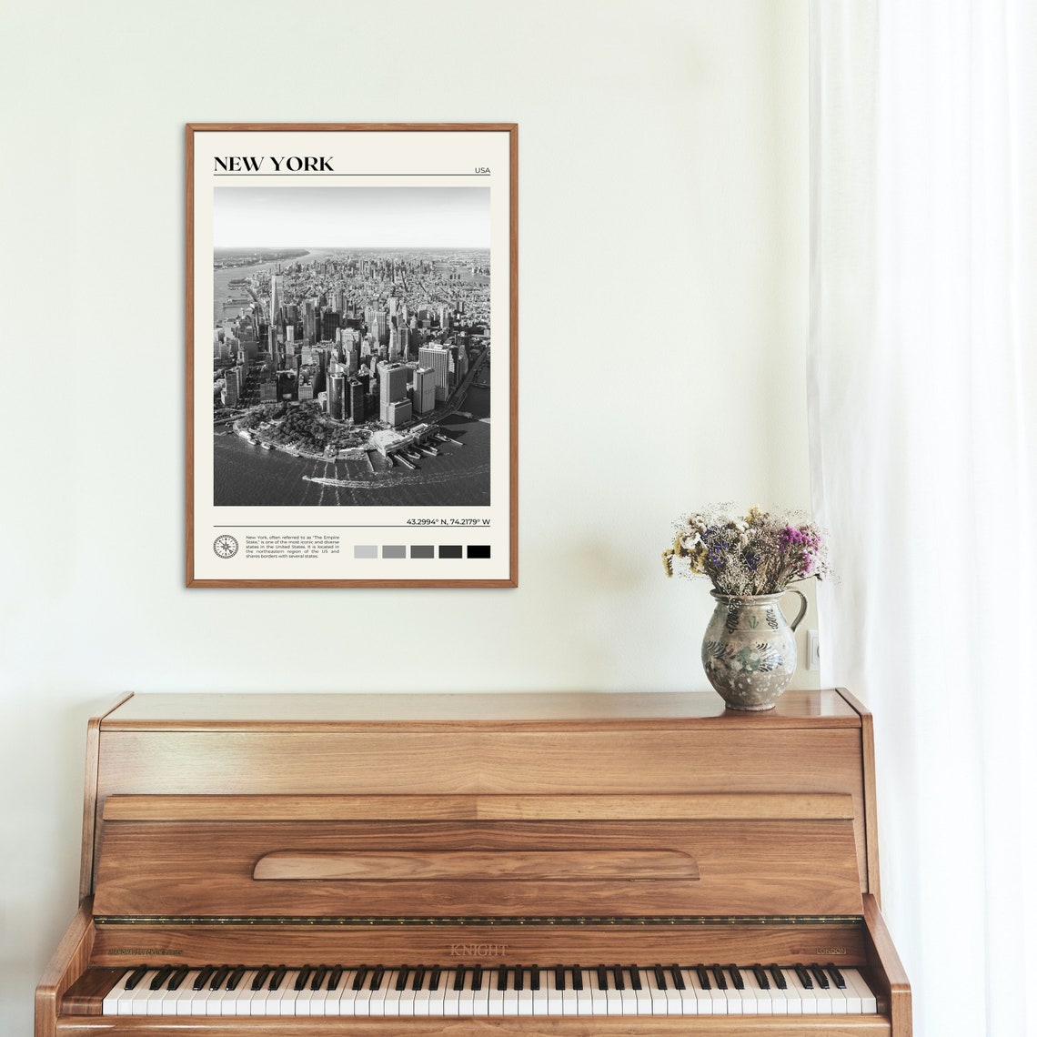 Black And White New York State Print New York Wall Art New York Poster New York Photo New York Poster Print New York Decor Usa - Image 2