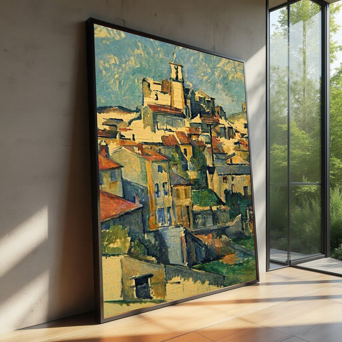 Mediterranean Village Landscape, Vintage European Town