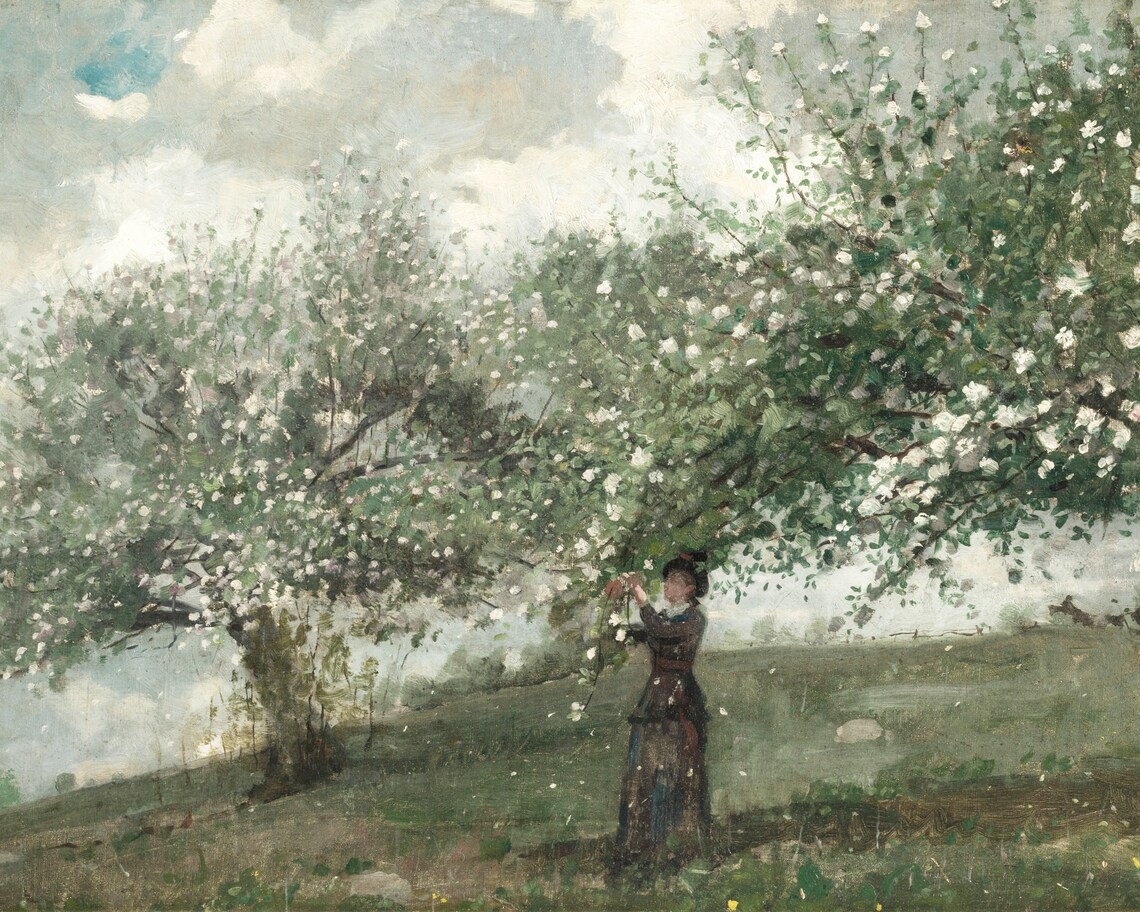 Spring Landscape Vintage Art Print, Green Living Room - Image 3